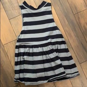 Free People Open Back Striped Baby Doll Top